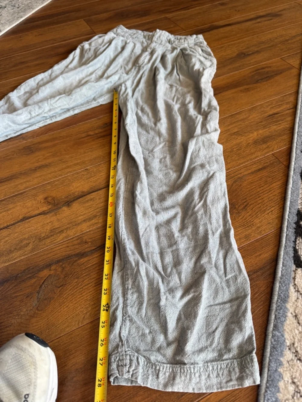Free People Calla Pleated Trousers Silver Blue Linen Blend Size 6